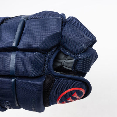 Warrior QR6 Pro Stock Senior Hockey Glove - New York Rangers Stadium - TheHockeyShop.com