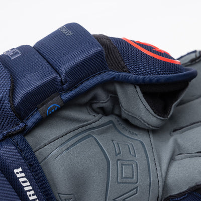 Warrior QR6 Pro Stock Senior Hockey Glove - New York Rangers Stadium - TheHockeyShop.com