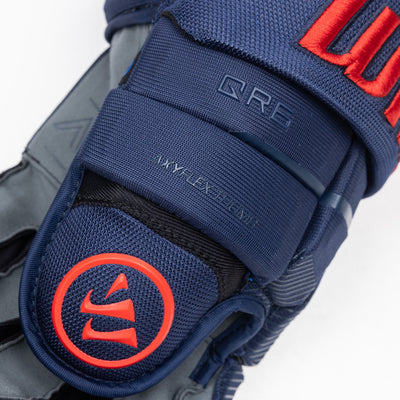 Warrior QR6 Pro Stock Senior Hockey Glove - New York Rangers Stadium - TheHockeyShop.com