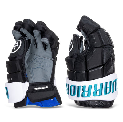 Warrior QR6 Pro Stock Senior Hockey Glove - San Jose Sharks Black - TheHockeyShop.com