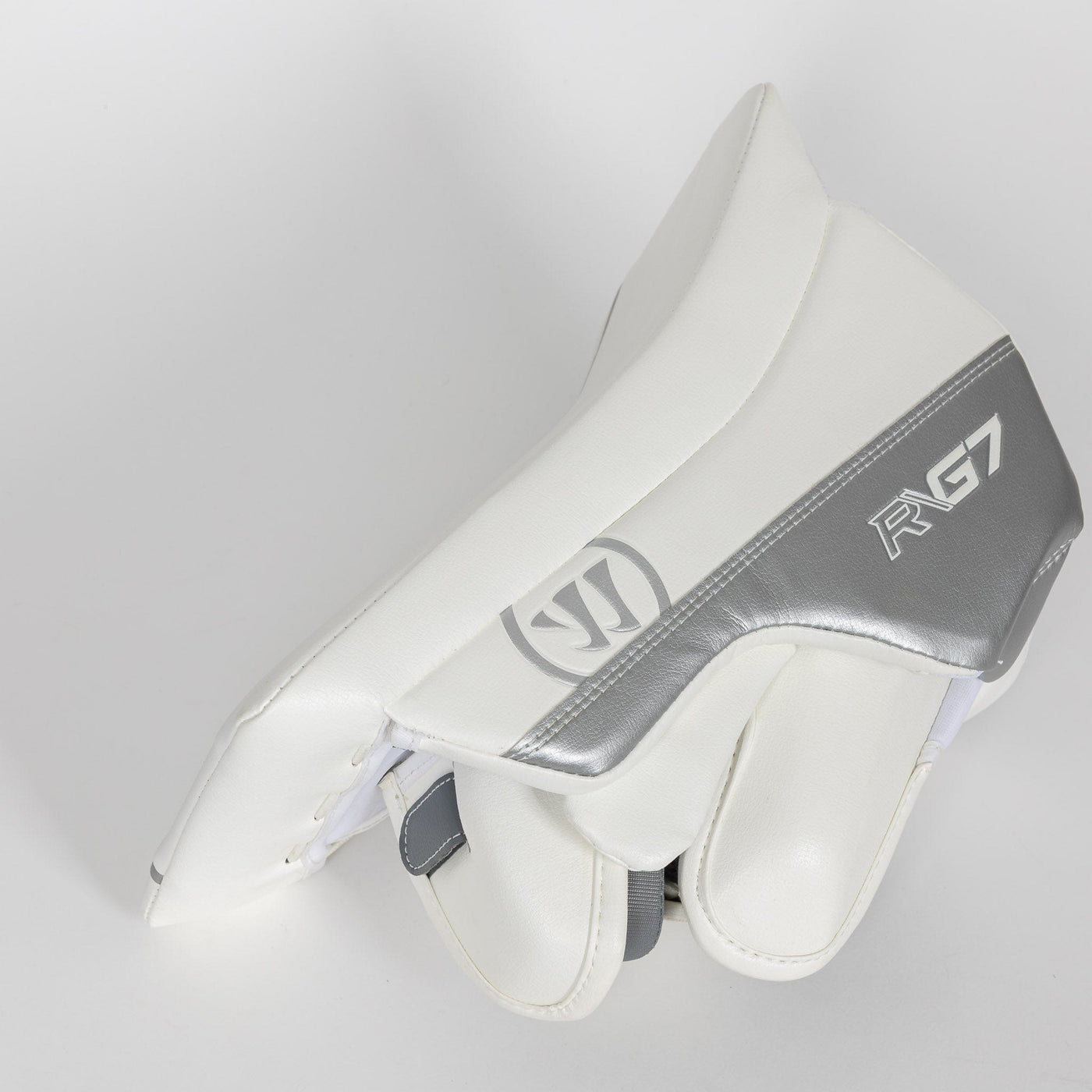 Warrior RTL G7 Pro Stock Senior Goalie Blocker - Classic White / Silver - TheHockeyShop.com