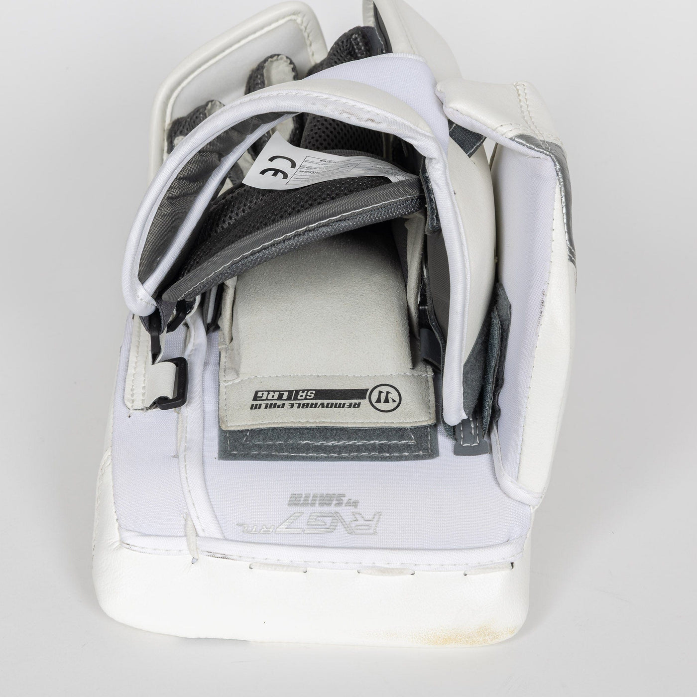 Warrior RTL G7 Pro Stock Senior Goalie Blocker - White / Silver - TheHockeyShop.com