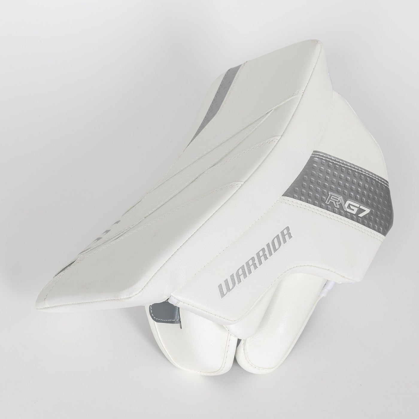 Warrior RTL G7 Pro Stock Senior Goalie Blocker - White / Silver - TheHockeyShop.com