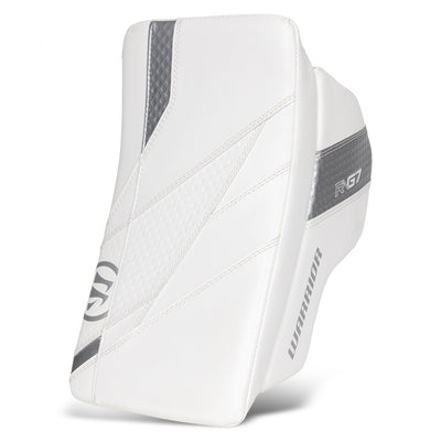 Warrior RTL G7 Pro Stock Senior Goalie Blocker - White / Silver - TheHockeyShop.com