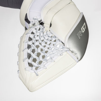 Warrior RTL G7 Pro Stock Senior Goalie Catcher - Classic White / Silver - TheHockeyShop.com