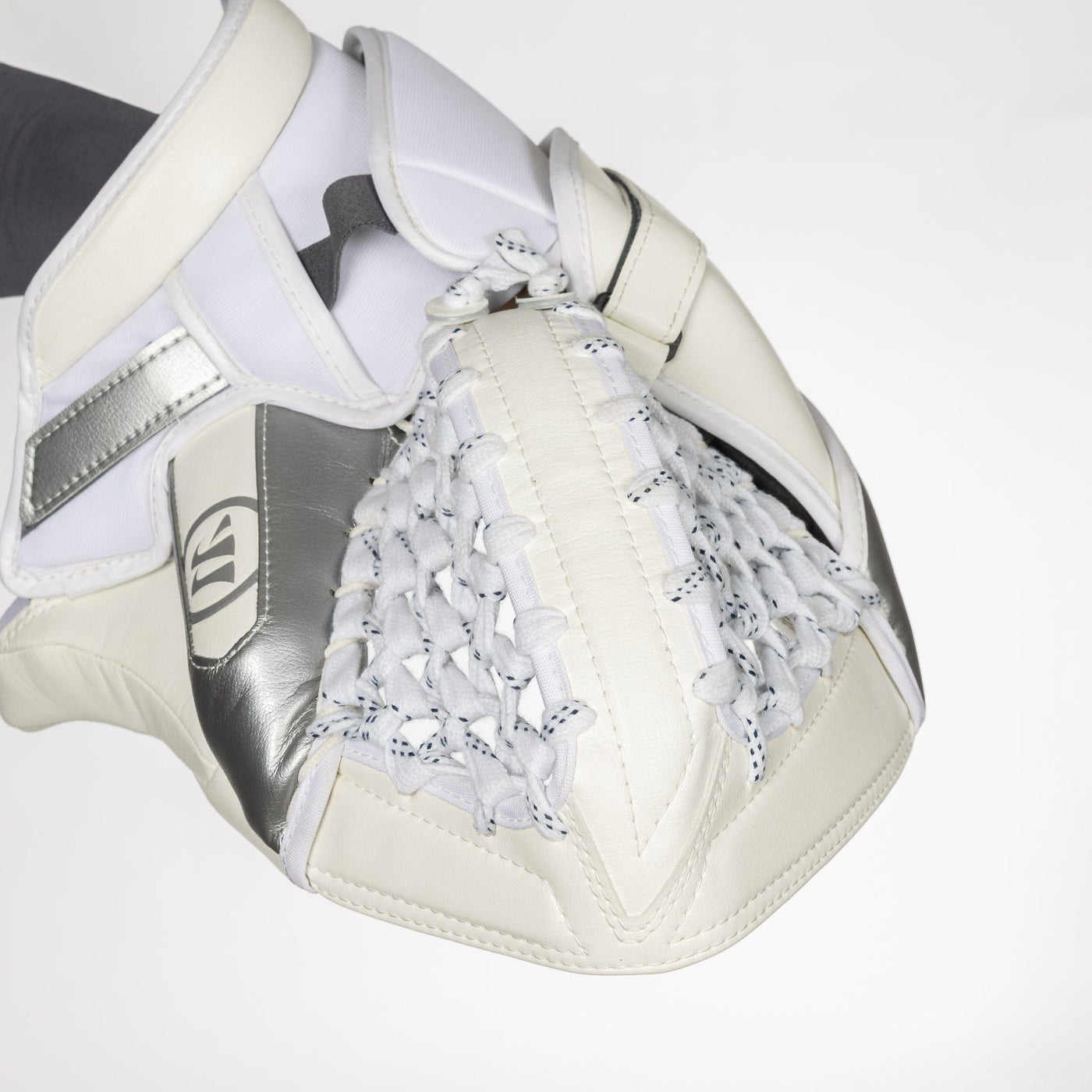 Warrior RTL G7 Pro Stock Senior Goalie Catcher - Classic White / Silver - TheHockeyShop.com