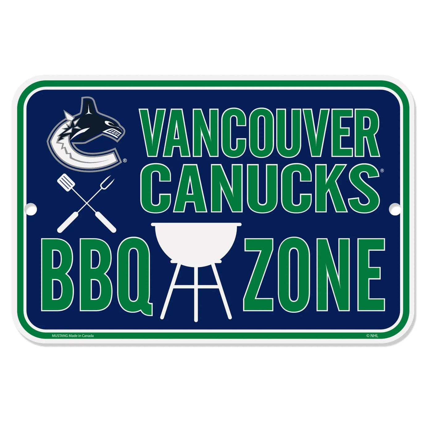 Mustang NHL BBQ Zone Sign - Vancouver Canucks - TheHockeyShop.com