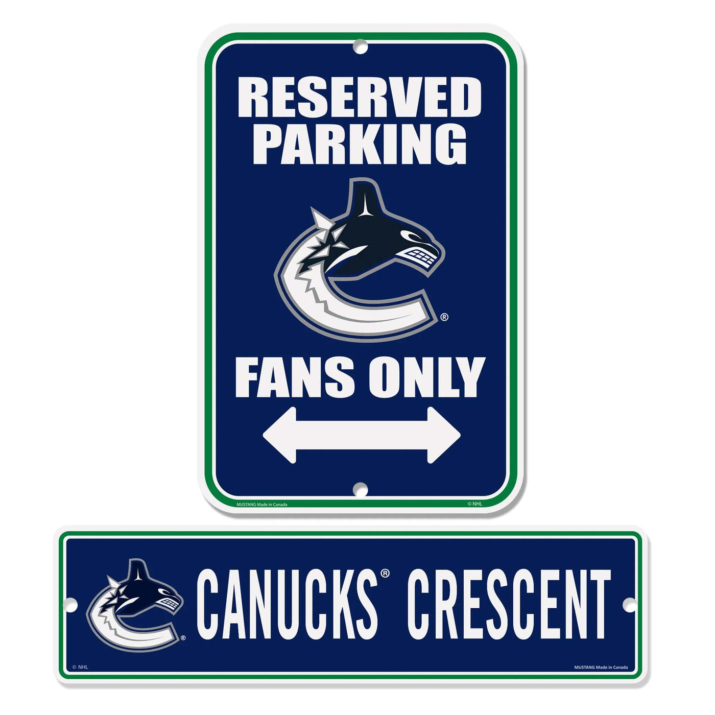Mustang NHL Park & Street Sign Set - Vancouver Canucks - TheHockeyShop.com