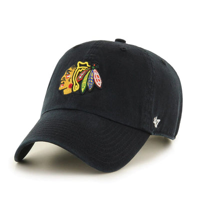 Chicago Blackhawks 47 Brand NHL Clean Up Vintage Adjustable Hat - Black - The Hockey Shop Source For Sports