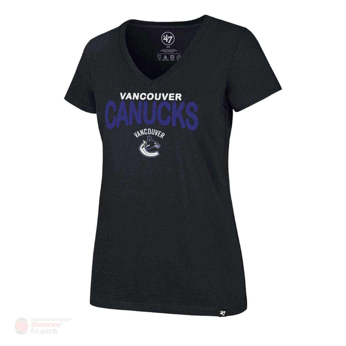 Vancouver Canucks 47 Brand Pop Ultra Rival V-Neck Womens Shirt