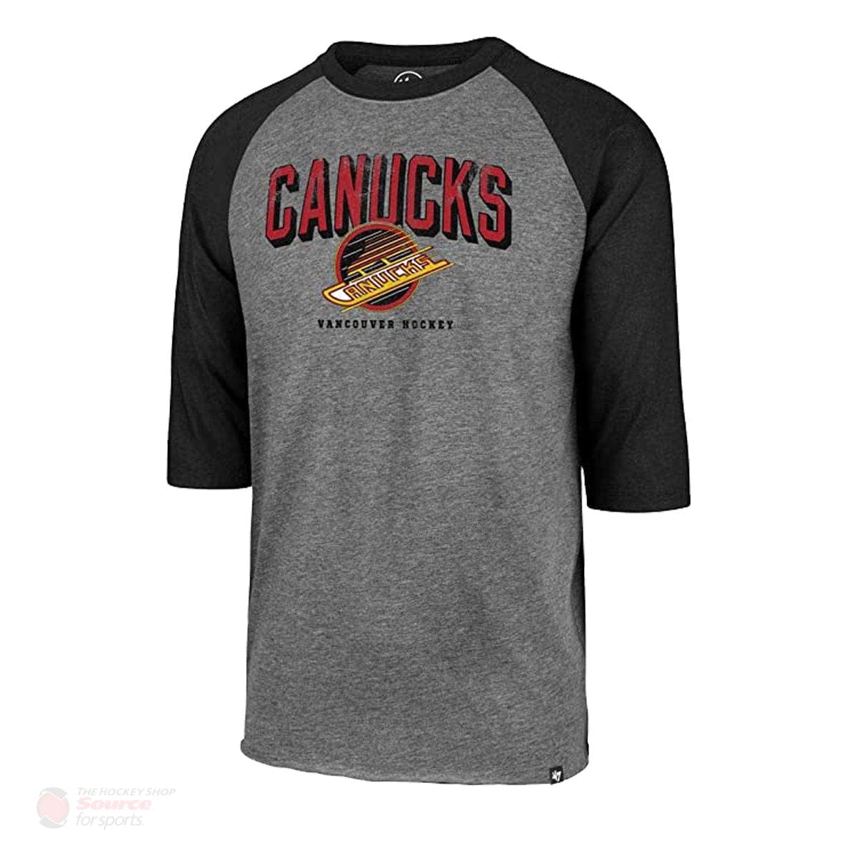 Vancouver Canucks Skate 47 Brand Break Thru Club Raglan Mens Shirt