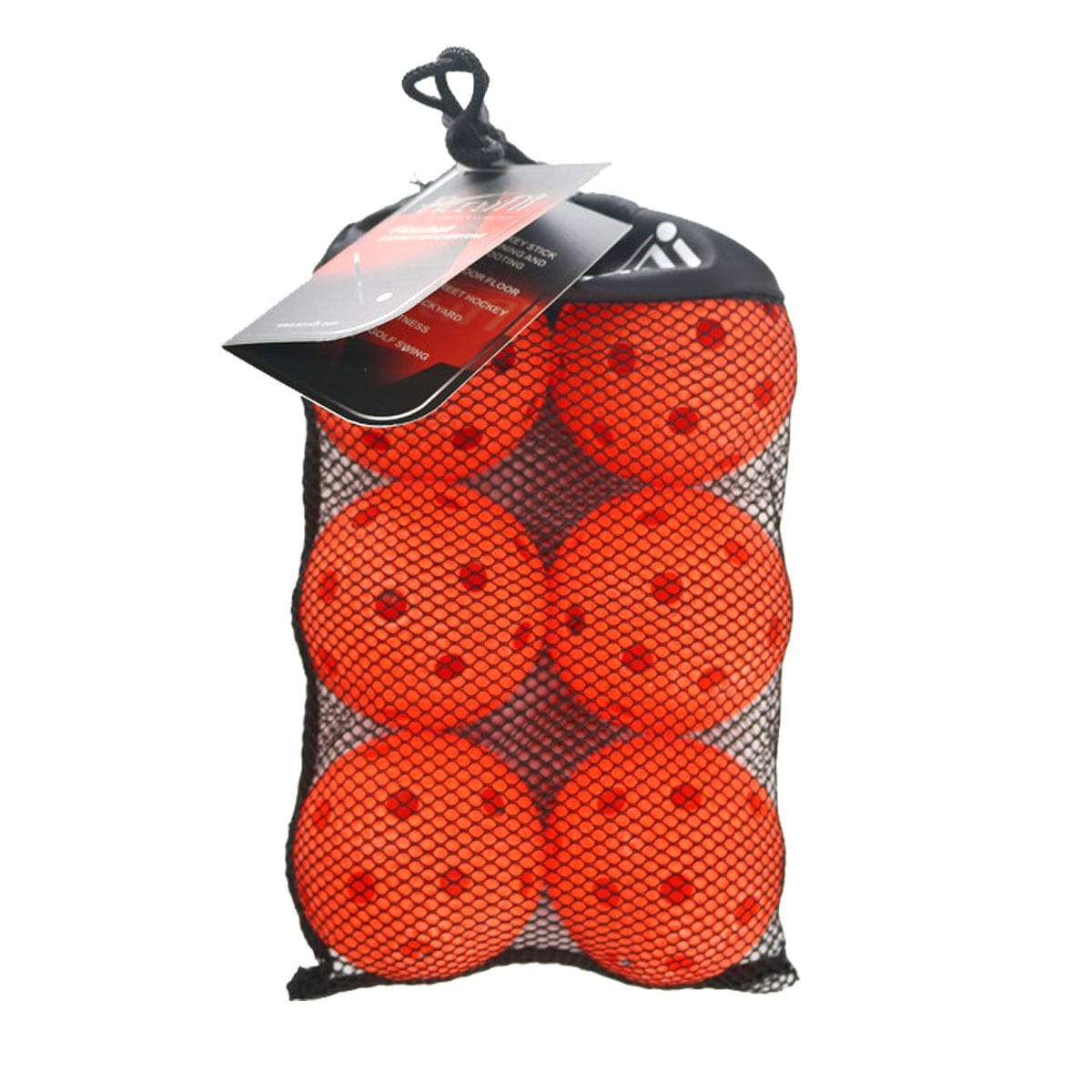 A set of small plastic balls used for Floorball. Floorball, pickleball, wiffle, wiffleball, plastic ball, ball with holes, ball with pock marks.