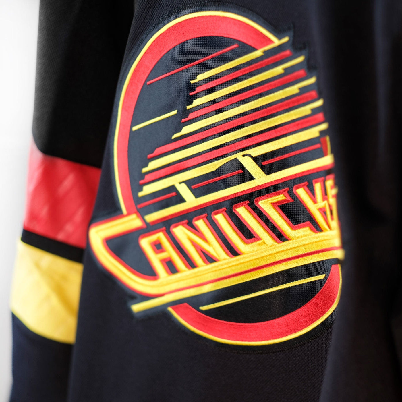 Men's Vancouver Canucks adidas Black Flying Skate Retro - Custom