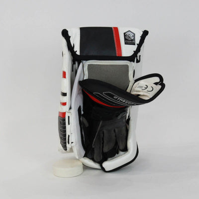 Brian's Full Sets (Demo) Brian's OPTiK Senior Goalie Blocker - Demo B - White / Red / Black / Regular - TheHockeyShop