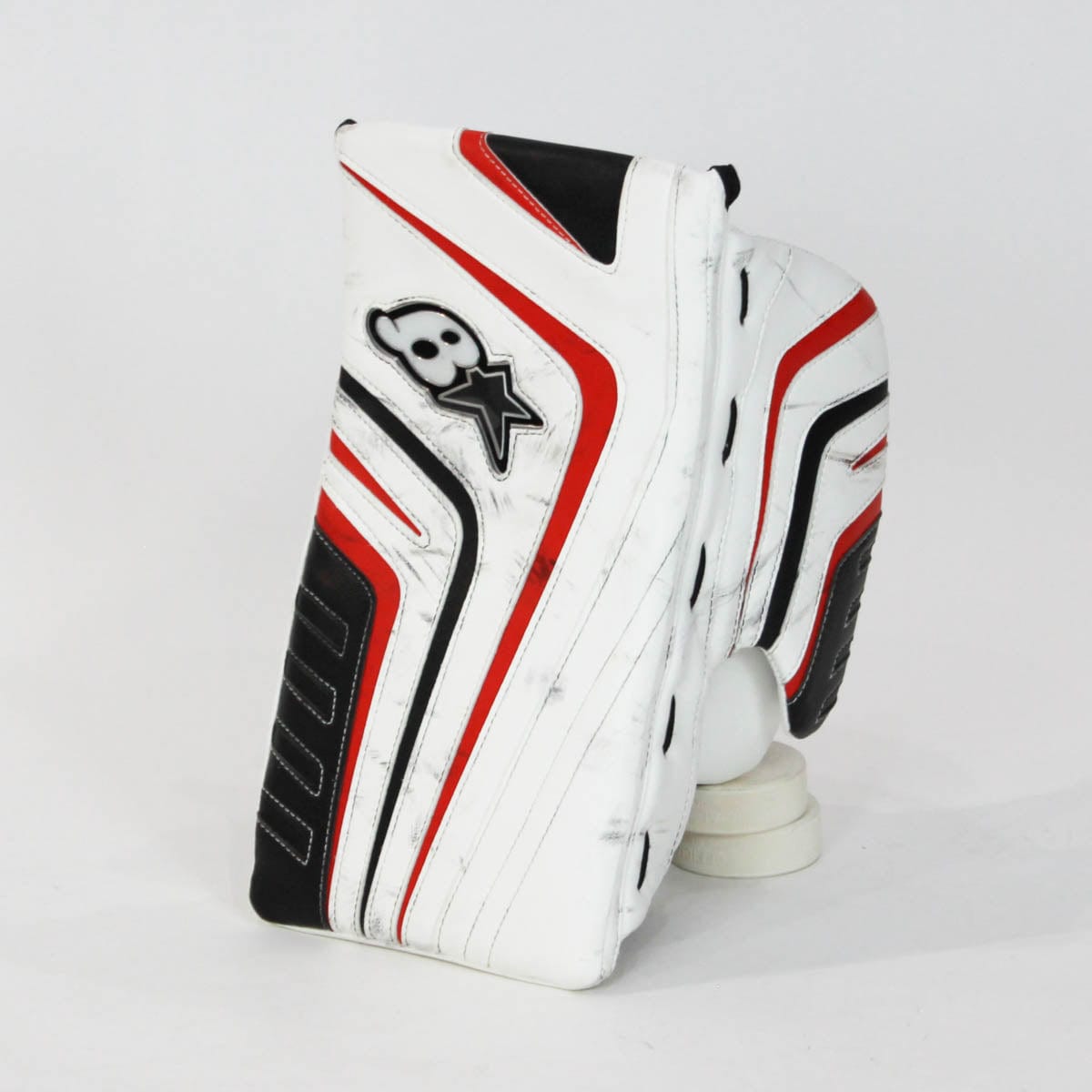 Brian's Full Sets (Demo) Brian's OPTiK Senior Goalie Blocker - Demo B - White / Red / Black / Regular - TheHockeyShop