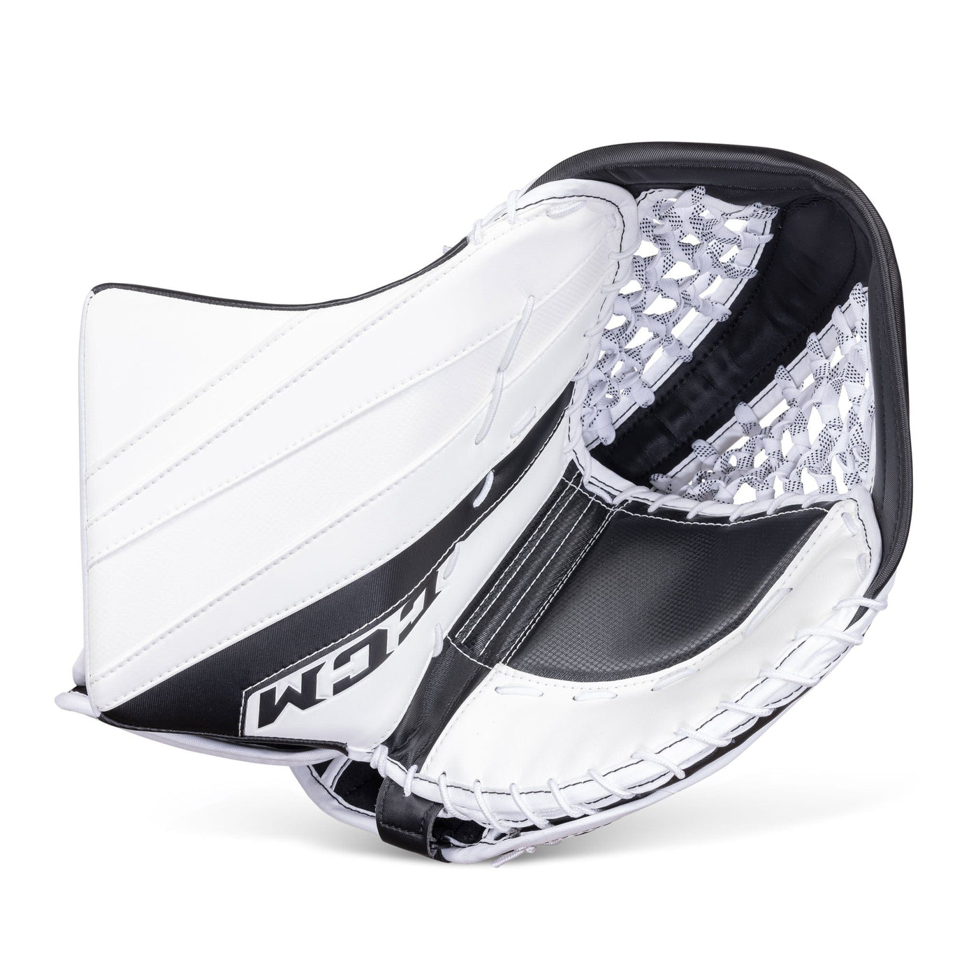 CCM Catchers CCM Extreme Flex E5.5 Senior Goalie Catcher - Source Exclusive White / White / Black / Black / Regular - TheHockeyShop