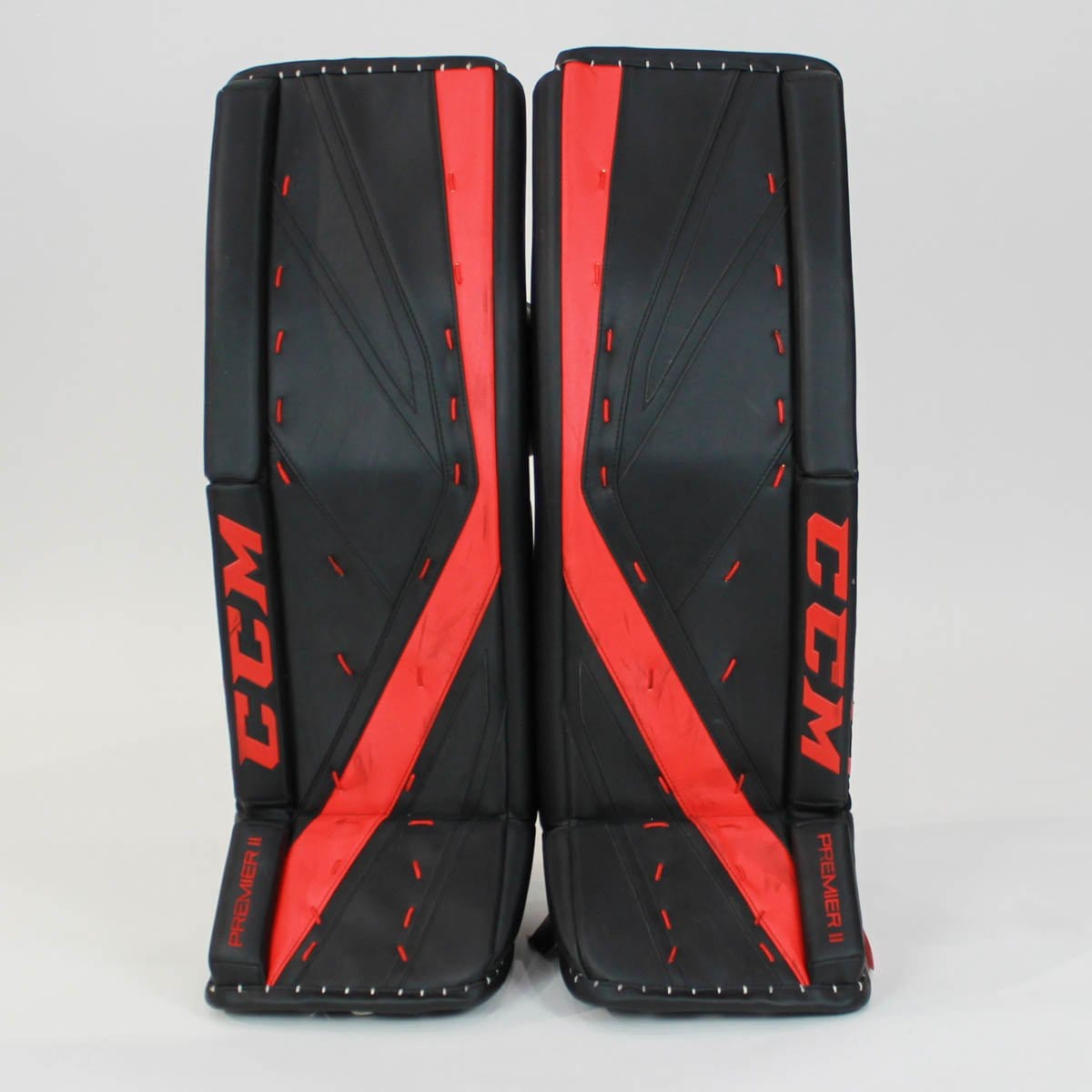 CCM Full Sets (Demo) CCM Premier 2 Pro Senior Goalie Leg Pads - Demo A Black / Red / 35+1 - TheHockeyShop