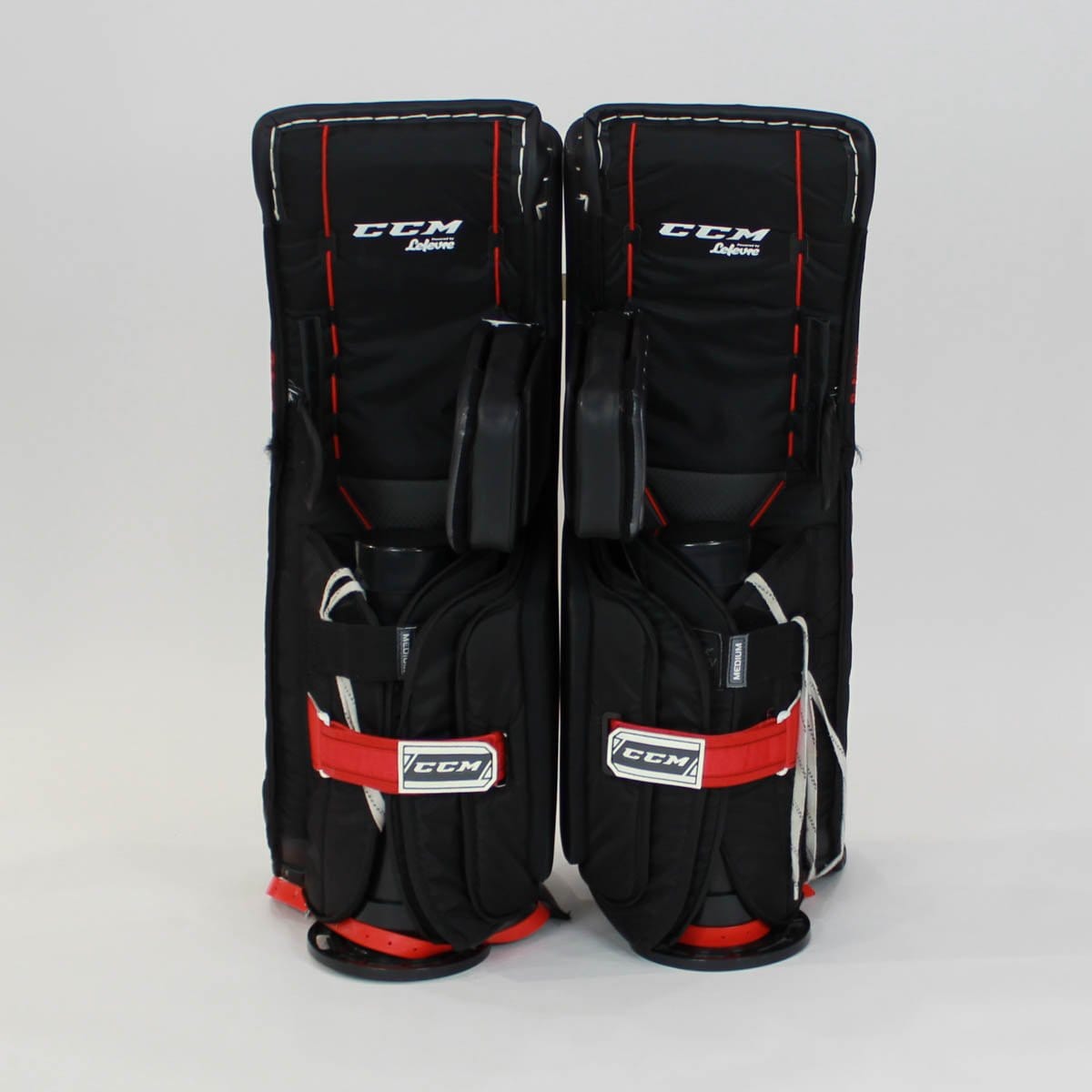 CCM Full Sets (Demo) CCM Premier 2 Pro Senior Goalie Leg Pads - Demo A Black / Red / 35+1 - TheHockeyShop