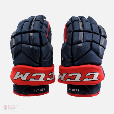 CCM HG12SP Pro Stock Hockey Gloves - Lukas Sedlak - Columbus Blue Jackets