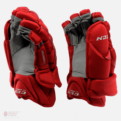 CCM HG12SP Pro Stock Hockey Gloves - Niklas Kronwall - Grey Palm - Detroit Red Wings
