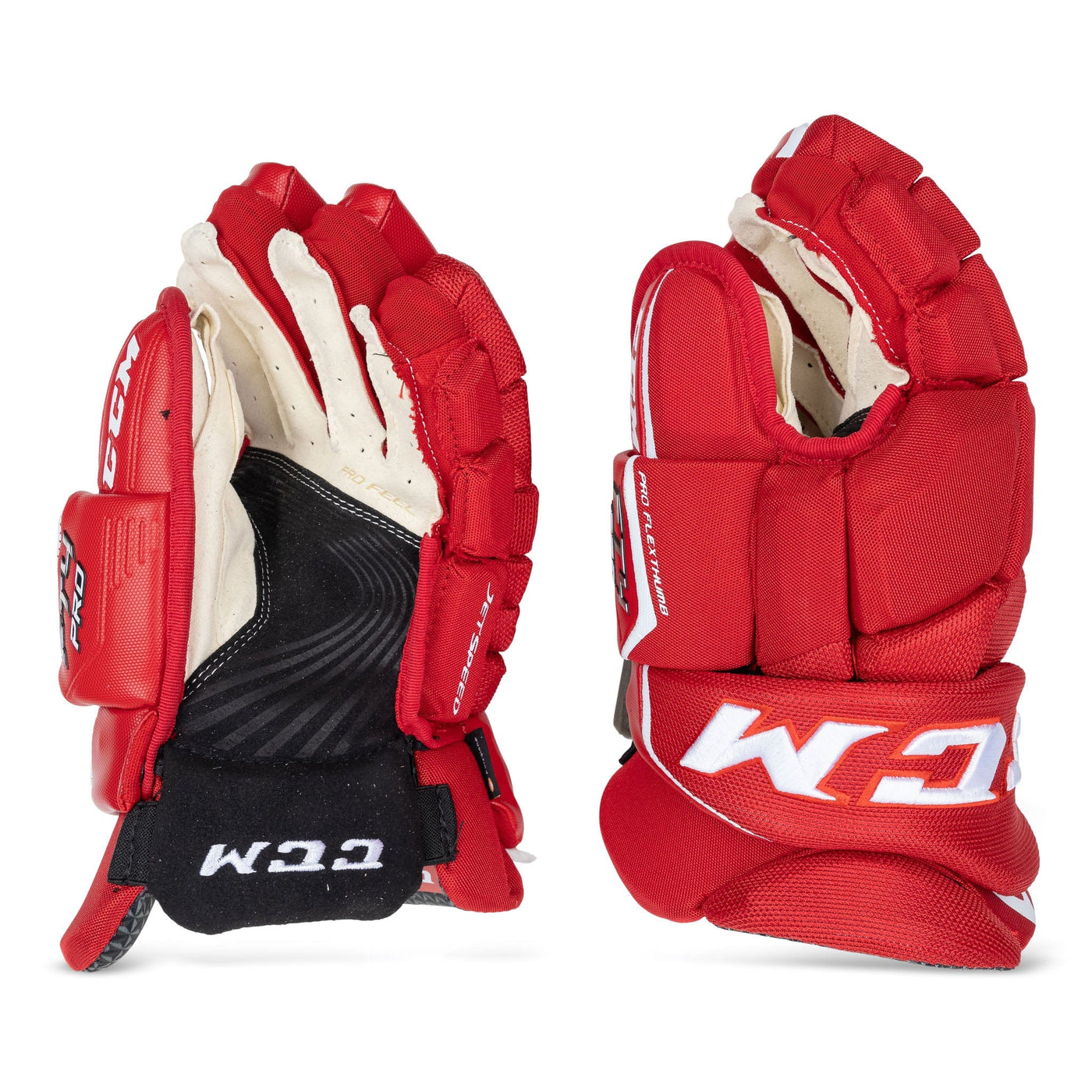 CCM Gloves CCM Jetspeed FT4 Pro Senior Hockey Gloves Red / White / 13" - TheHockeyShop