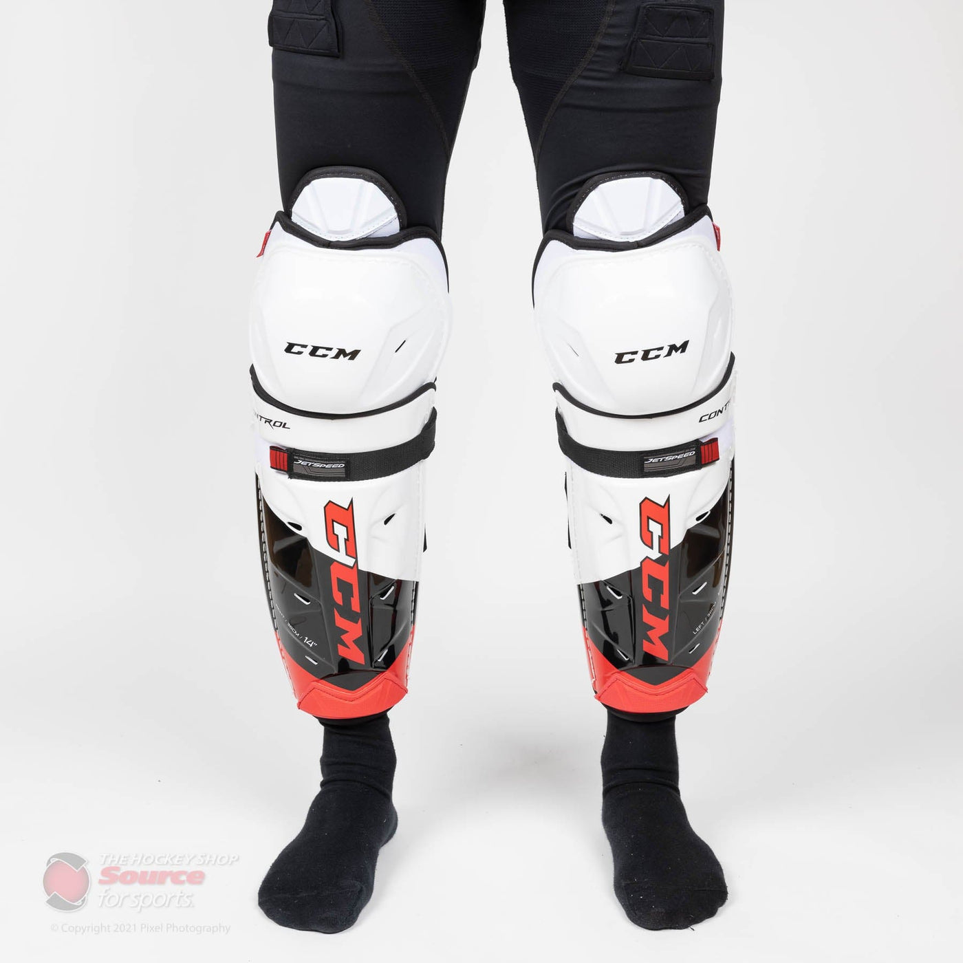 CCM Jetspeed Control Senior Hockey Shin Guards