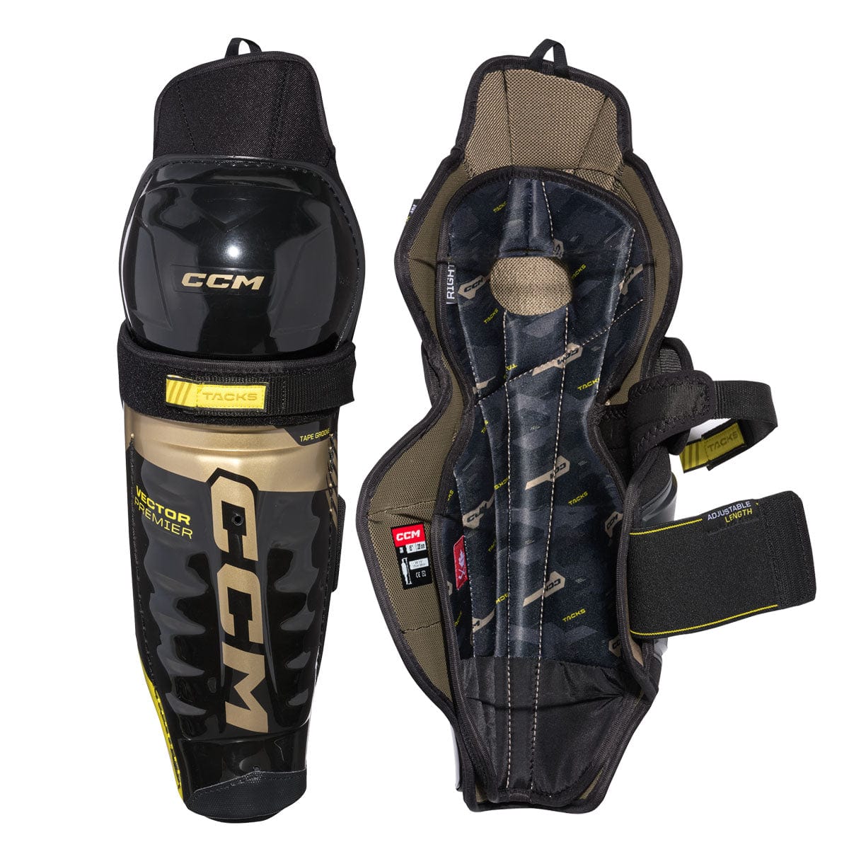 CCM Tacks Vector Premier Senior Hockey Shin Guards - The Hockey Shop Source For Sports