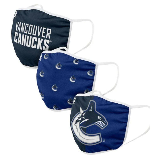 Vancouver Canucks Forever Collectibles Gametime NHL Adult Face Cover - 3 Pack Blue / 3-Pack - The Hockey Shop