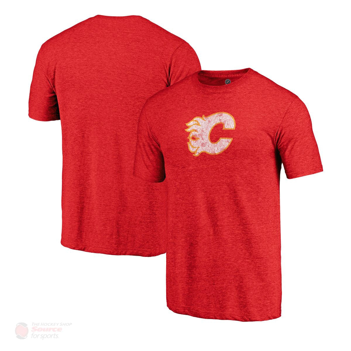 Calgary Flames Fanatics Distressed Vintage Tri-Blend Mens Shirt