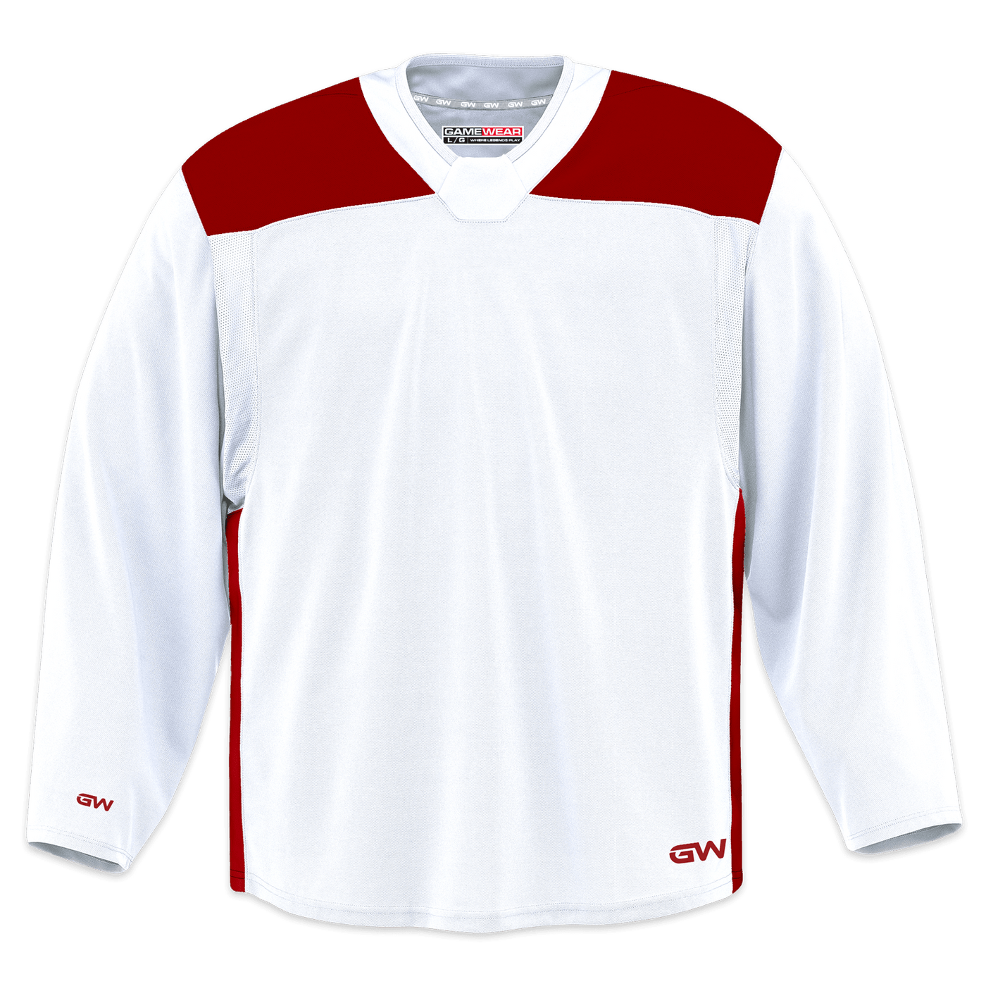 GameWear GW6500 ProLite Series Junior Hockey Practice Jersey - White / Red - The Hockey Shop Source For Sports