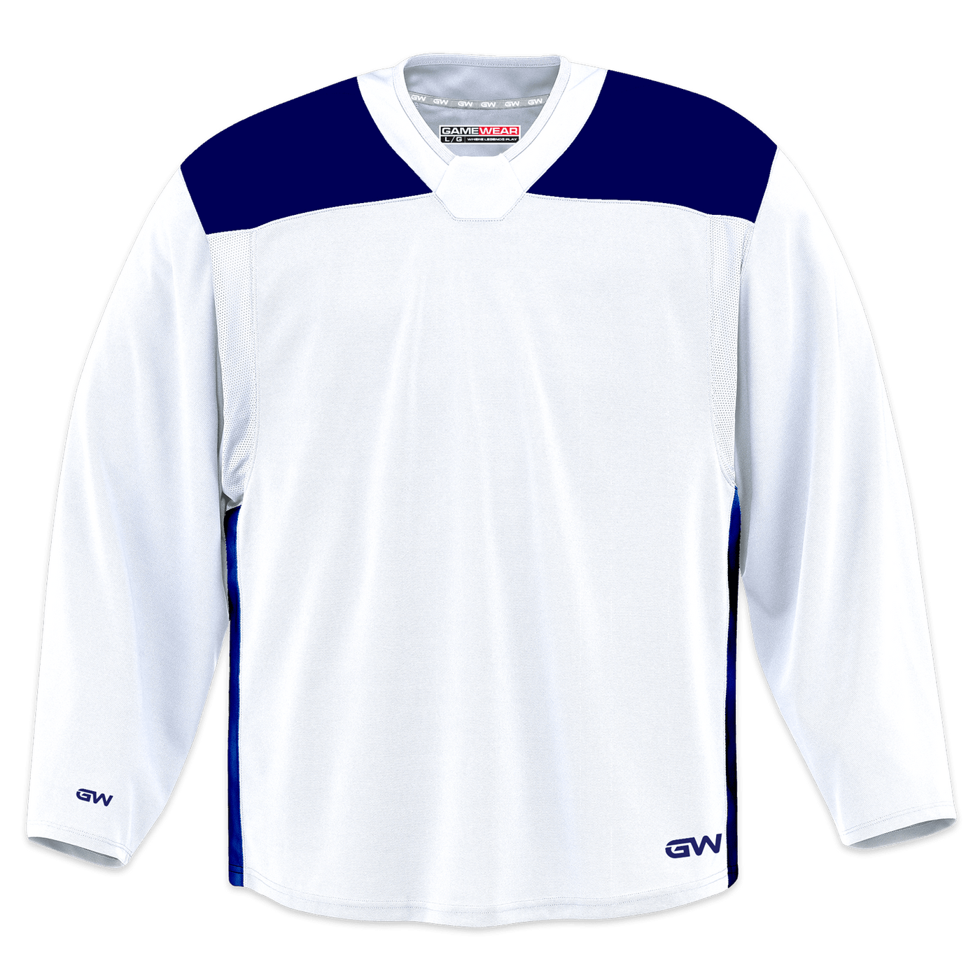 GameWear GW6500 ProLite Series Junior Hockey Practice Jersey - White / Royal - The Hockey Shop Source For Sports