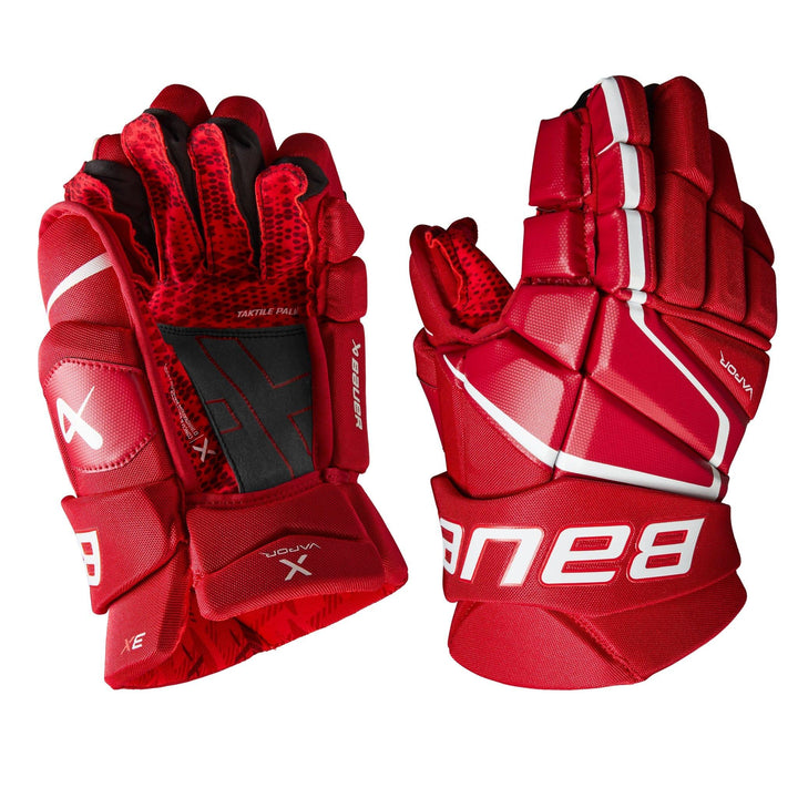 Bauer Vapor 3X Pro Eishockey-Handschuhe – Senior, Größe 14″, Navy/Rot/Weiß, Rutschfest & Atmungsaktiv