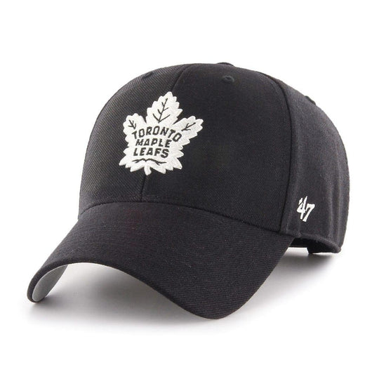 47 Brand NHL Basic MVP Black / White Adjustable Hat - Toronto Maple Leafs Black / White / OSFA - The Hockey Shop