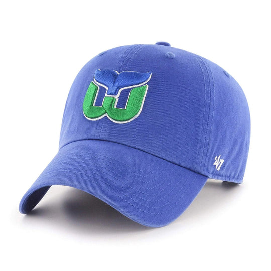 47 Brand NHL Clean Up Adjustable Hat - Hartford Whalers Blue / OSFM - The Hockey Shop