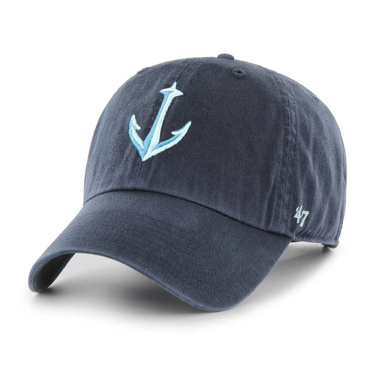 47 Brand NHL Clean Up Adjustable Hat - Seattle Kraken Anchor Navy / OSFM - The Hockey Shop