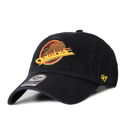 47 Brand NHL Clean Up Adjustable Hat - Vancouver Canucks Third Skate Black / OSFM - The Hockey Shop