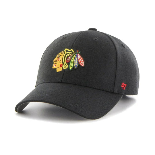 47 Brand NHL MVP Adjustable Hat - Chicago Blackhawks OSFA / Black - The Hockey Shop