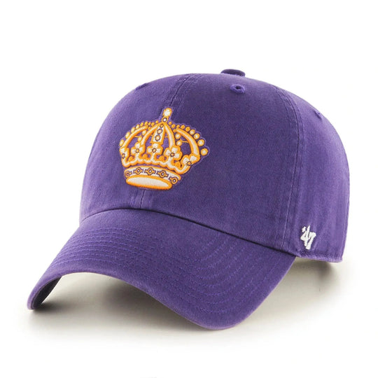Los Angeles Kings 47 Brand NHL Clean Up Vintage Adjustable Hat Purple / OSFM - The Hockey Shop