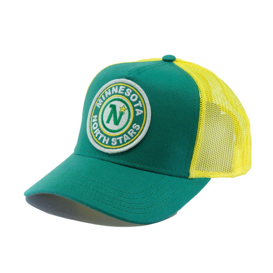 Minnesota North Stars American Needle NHL Valin Snapback Hat Green / Yellow / OSFM - The Hockey Shop