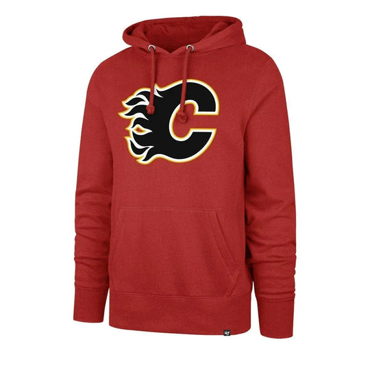 47 Brand Imprint Headline Pullover Mens Hoodie - Calgary Flames Red / L - The Hockey Shop