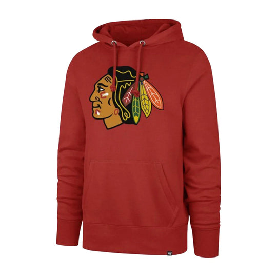 47 Brand Imprint Headline Pullover Mens Hoodie - Chicago Blackhawks Red / M - The Hockey Shop