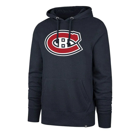 47 Brand Imprint Headline Pullover Mens Hoodie - Montreal Canadiens Navy / S - The Hockey Shop
