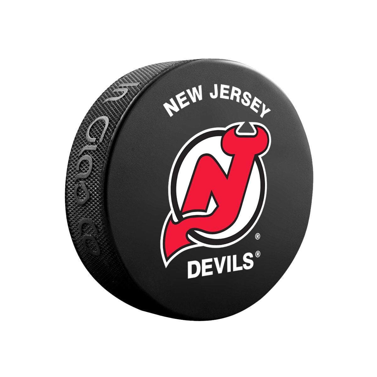 New Jersey Devils Inglasco NHL Basic Logo Hockey Puck - The Hockey Shop Source For Sports