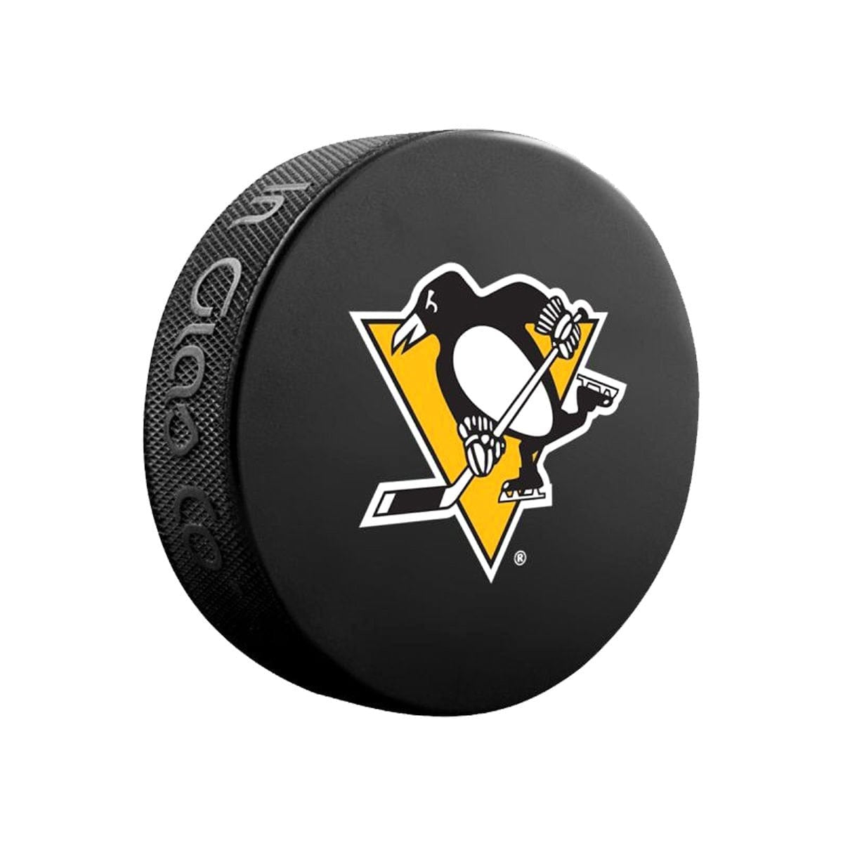 Pittsburgh Penguins Inglasco NHL Basic Logo Hockey Puck - The Hockey Shop Source For Sports