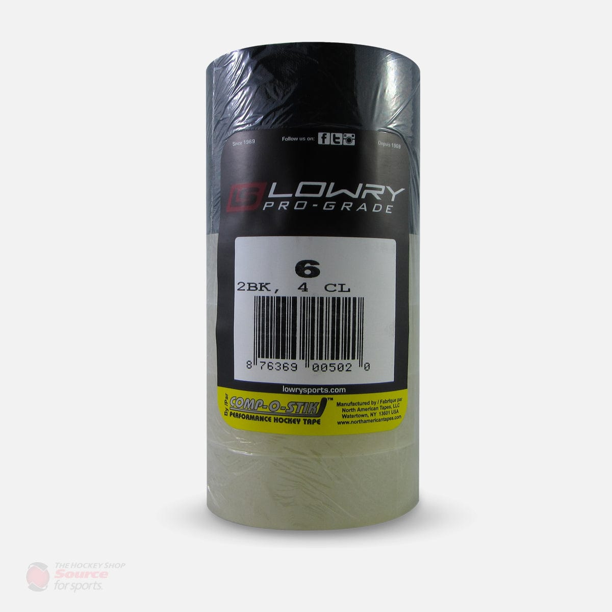 Lowry Sports Hockey Tape Mix Pack - 2 Black & 4 Sock