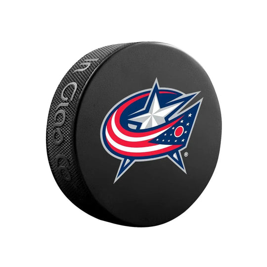 Columbus Blue Jackets Inglasco NHL Basic Logo Hockey Puck Black / Blue Jackets - The Hockey Shop