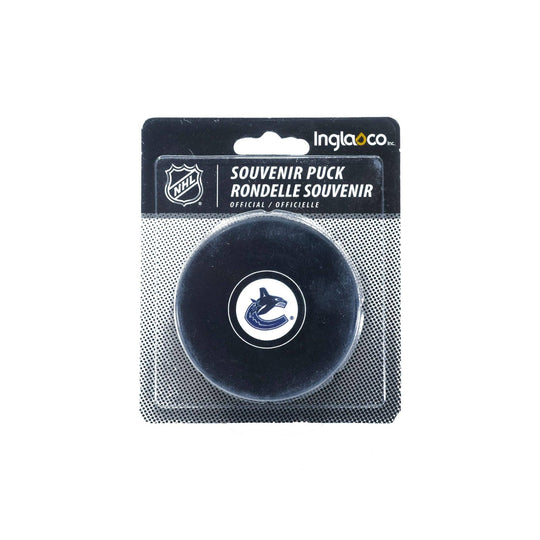 Vancouver Canucks Inglasco NHL Autograph Logo Hockey Puck Black / Canucks - The Hockey Shop