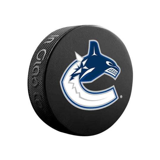 Vancouver Canucks Inglasco NHL Basic Logo Hockey Puck Black / Canucks - The Hockey Shop