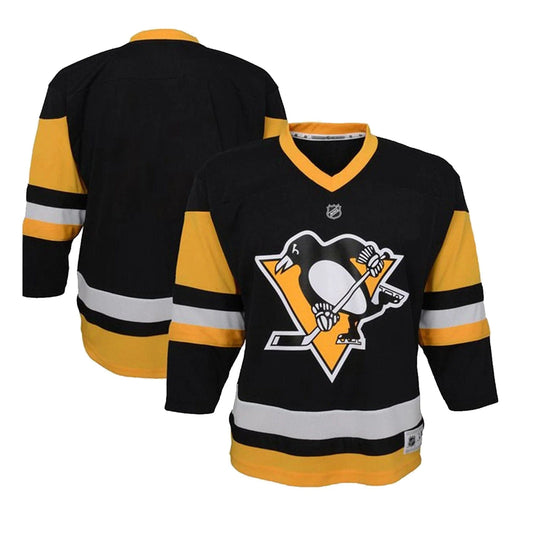 Pittsburgh Penguins Home Outer Stuff Replica Junior Jersey Black / L/XL - The Hockey Shop