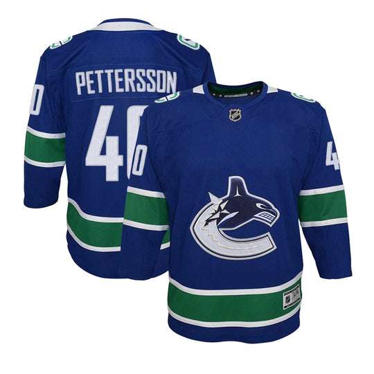 Vancouver Canucks Home Outer Stuff Premier Junior Jersey - Elias Pettersson Royal / L/XL - The Hockey Shop